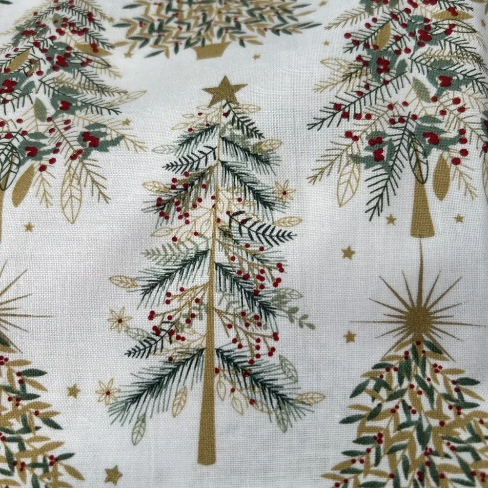 3 Wishes Shimmer Sparkle Holiday Christmas Trees Cotton Quilting Sewing Fabric
